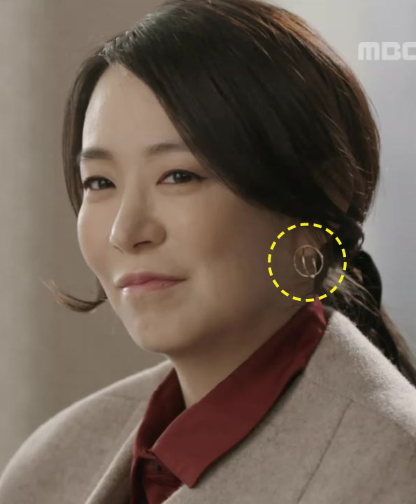 [심이영착용] Two circle with pearl earrings