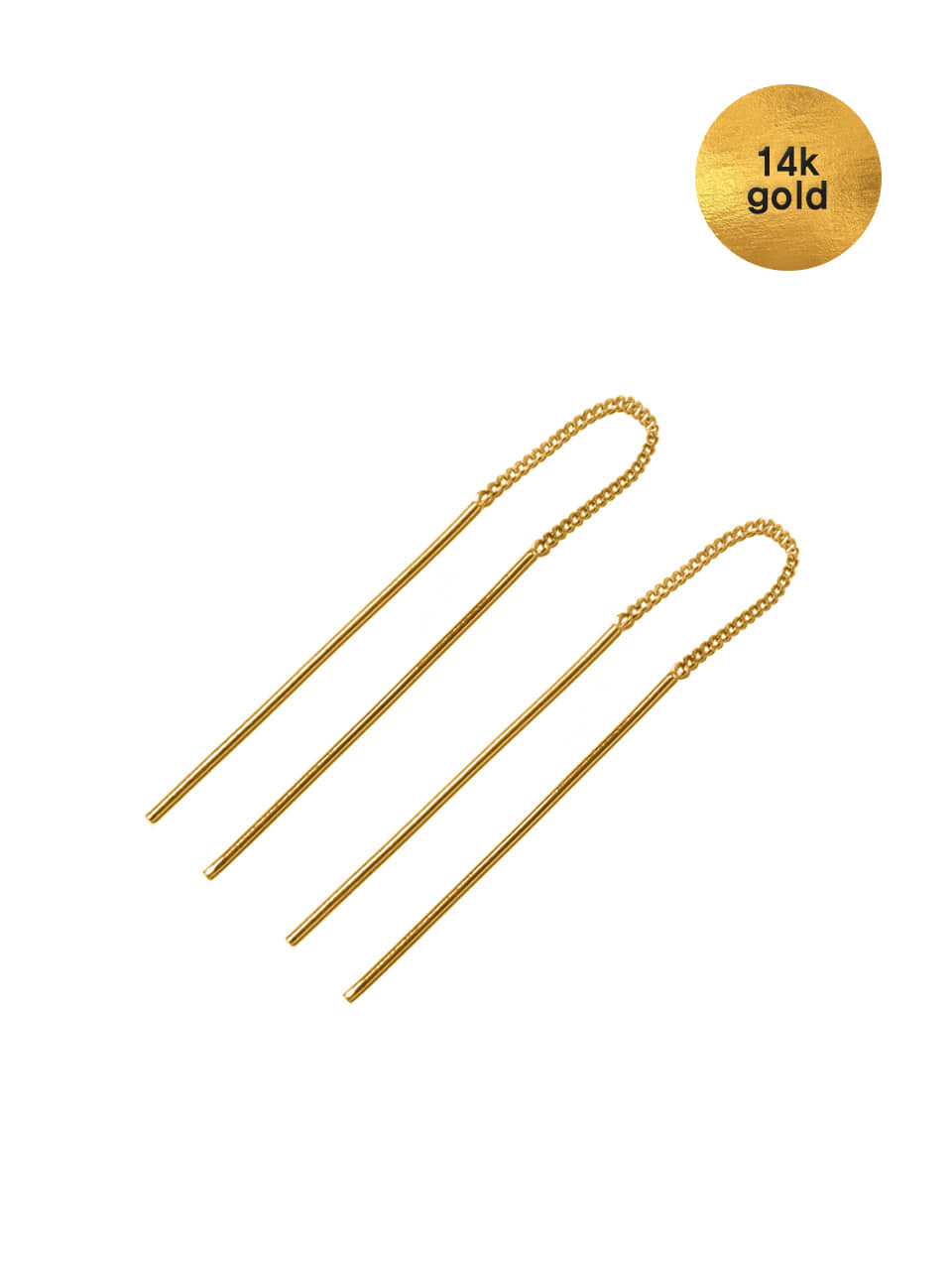 Double stick earrings (14k gold)