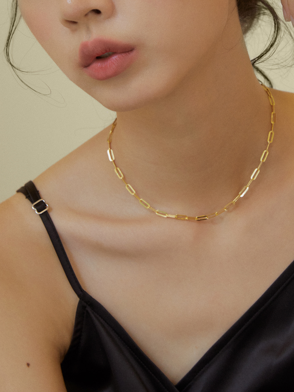 Flat oval chain necklace(플랫 오발 체인 목걸이)